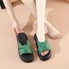 Bezaubernde grüne Damenpantoffeln mit dicker Sohle: Sommer 2025 Weiche Flache Sohlen, Perfekt für Kleider