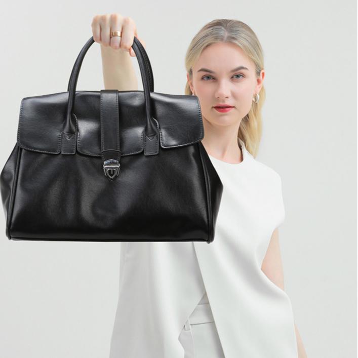 Women's Casual Design Tote Handbag, Fashion Large Capacity Shoulder Bag with Zipper Closure and Polyester Lining