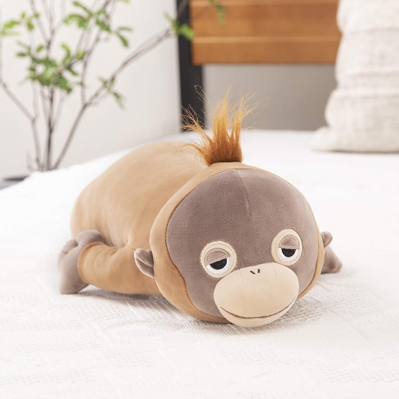 Ribheart Cotton Premium Sleepy Animals Orangutan Uutan Hugging Pillow, Medium Size (Approx. 53cm in length), Fluffy and Squishy Plush Toy, Hugging