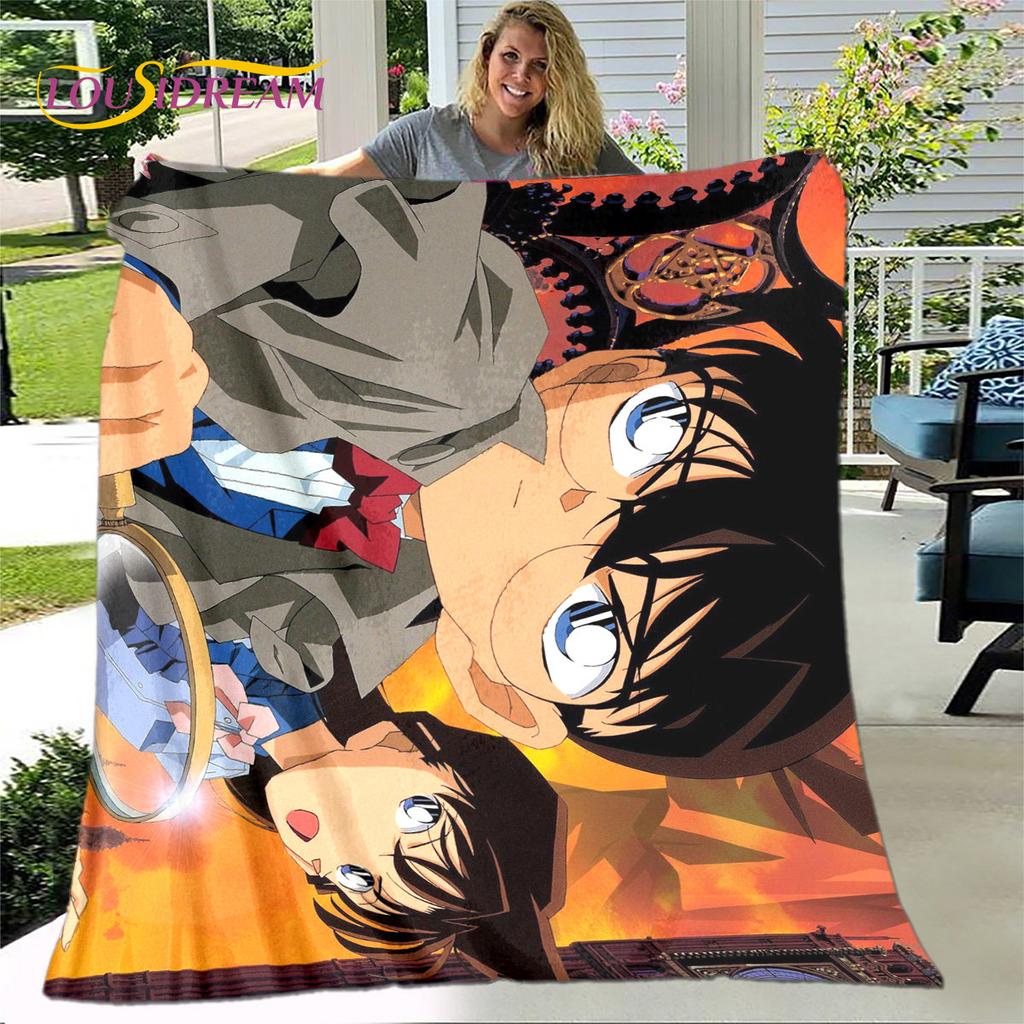 Anime Detective Conan Cartoon Soft Plush Blanket,Flannel Blanket Throw Blanket for Living Room Bedroom Bed Sofa Picnic Cover 3D