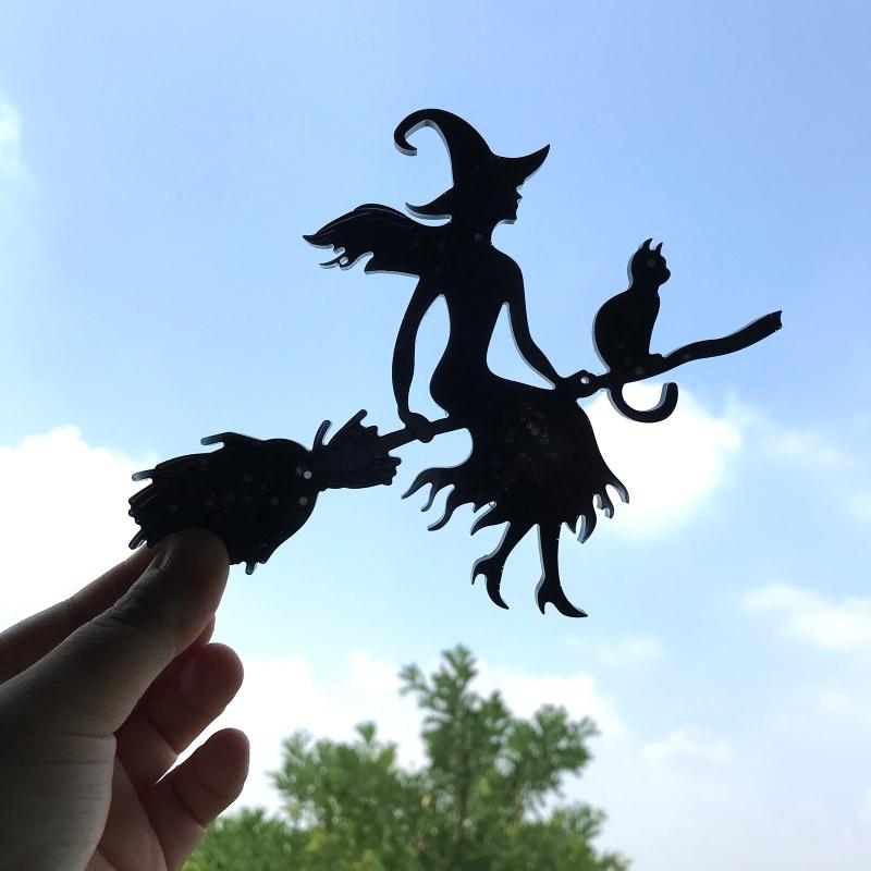 Diy Crystal Epoxy Mold Wall Decor Pendant Jewelry Mold Hanging Pendant Decoration Witch Moon Mirror Silicone Mold