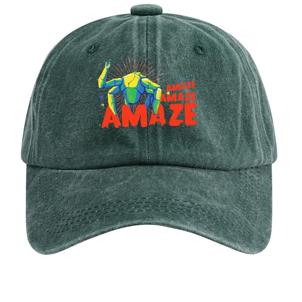 Washed Cotton Baseball Cap With Printed Distressed Soft Top Denim Hat For Men, European And American Retro Hat