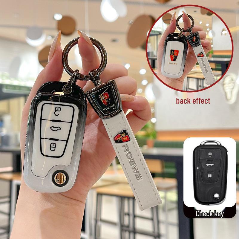 Roewe 350C Folding Key Case: Metal Shell Protective Cover for 350, 360, 750 Models.