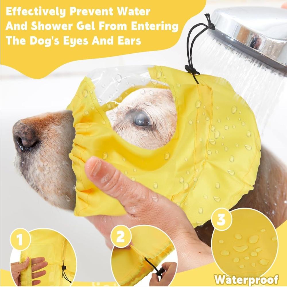 Pet Dog Shower Cap Waterproof Ear Protection Bathing Hat for Puppies Swimming 30*24.5cm 37g One Pet Waterproof Hat