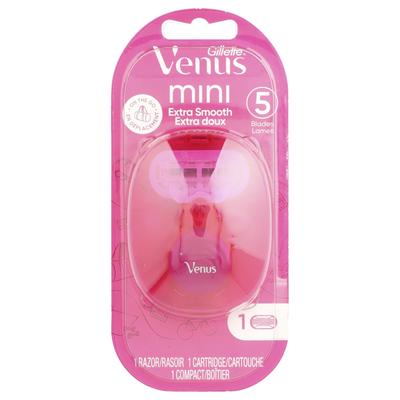 Venus, Mini-Rasierer, extra glatt, 1 Rasierer, 1 Klinge, 1 Kompakt