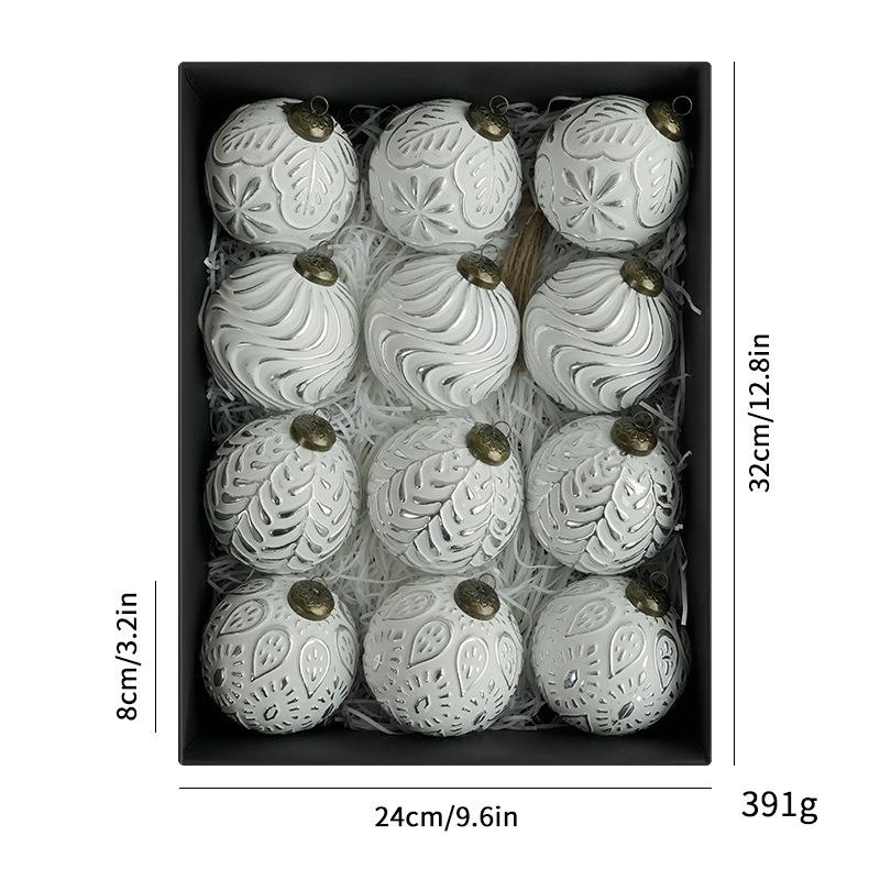Boules Ornementales pour Sapin de Noël Style Ancien 8cm