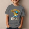 Boys Girls Six Seven Bruh Tshirt Number 6 7 Print Casual Daily Wear Tee Toddler 67 Cartoon Soft Cotton Tee Baby Boy Clothes