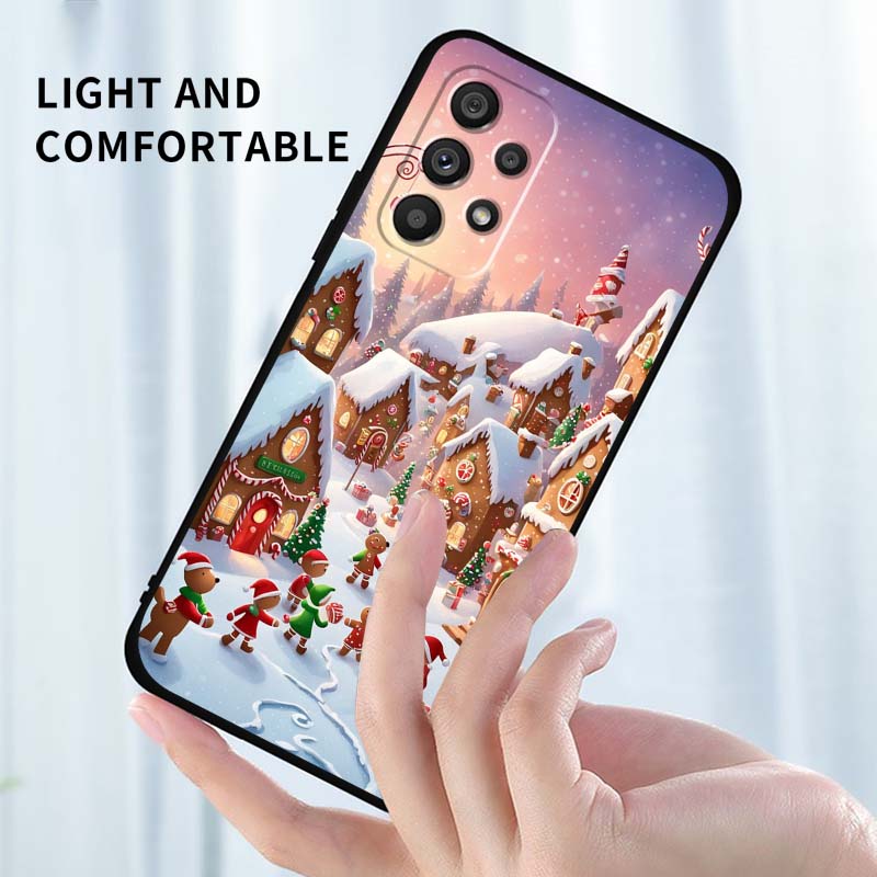 Świąteczne Pudełko Prezentowe Etui na Telefon Dla Samsung A73 A72 A71 A55 A54 A53 A52 A51 A13 A22 A16 A15 A12 A14 A26 A07 5G Czarne