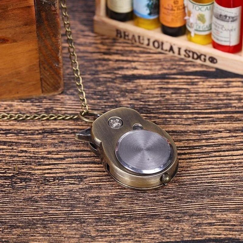 1PC Vintage Creative Owl Pocket Watch Flip Quartz Pocket Watch