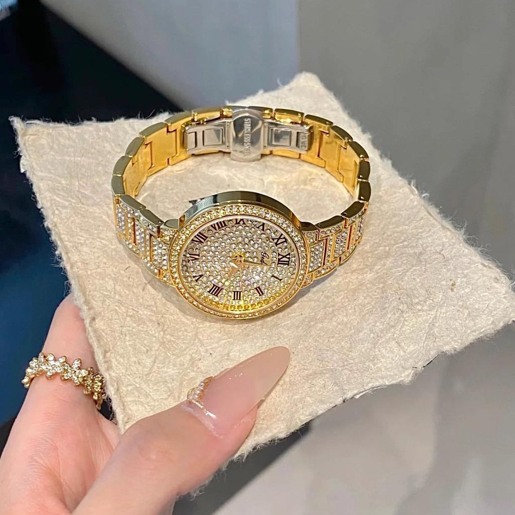 New Luxury Diamond Watch for Women Elegant Brand Quartz Steel Bracelet Watches Ladies Zircon Crystal Fashion Wristwatch Clock