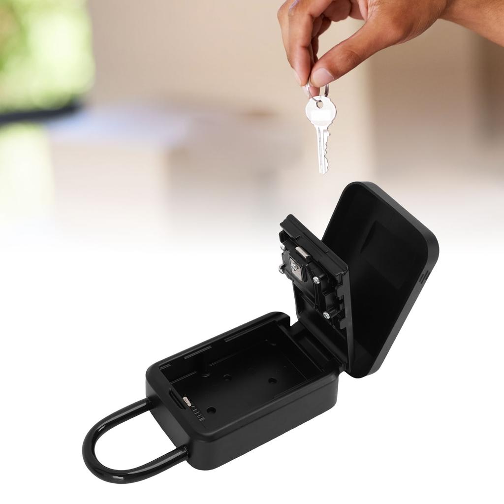 Key Lock Box Aluminum Water Proof Portable 4 Digit Combination Key Safe Storage Lockbox for Outside Home Garage