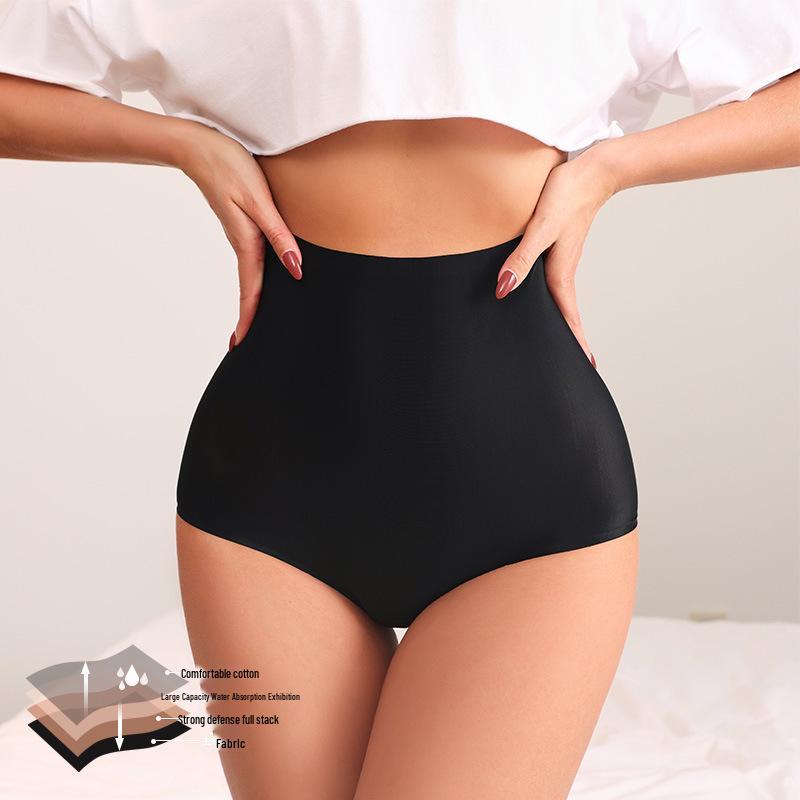 Leak-Proof High-Waisted Seamless Menstrual Underwear for Women, Breathable Cotton Crotch, Plus Size Available