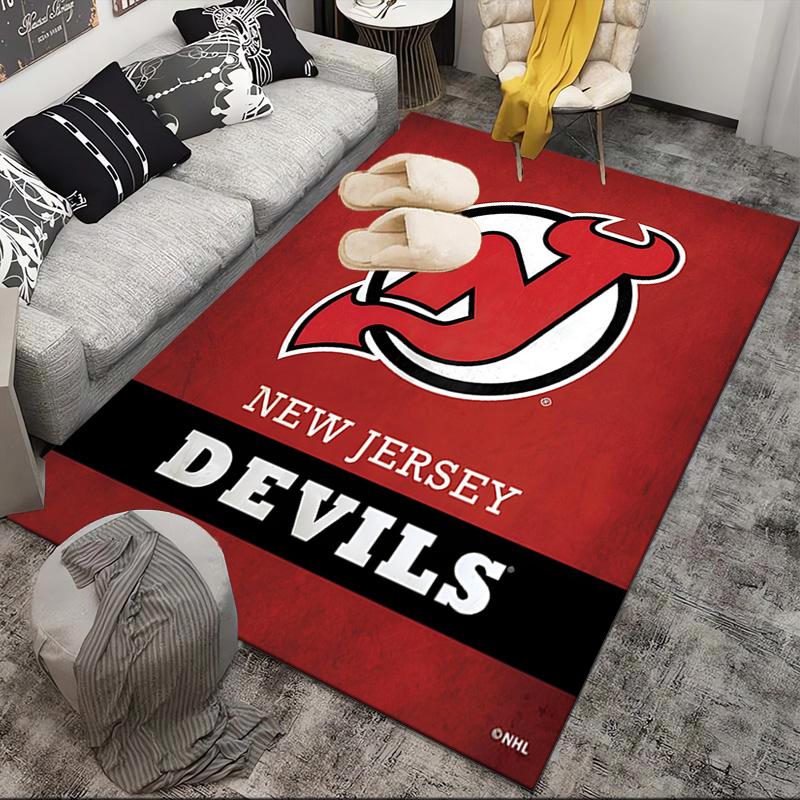 Jersey Devils Logo Area Rug Suitable for Indoor And Outdoor,Carpets for Kitchens, Homes, Offices, Living Rooms,Home Decor,Christmas Gift