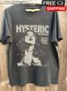 Hysteric Glamour Styl Retro z lat 90. Węglowy T-shirt z Nadrukiem Dla Mężczyzn Kobiet S-5XL
