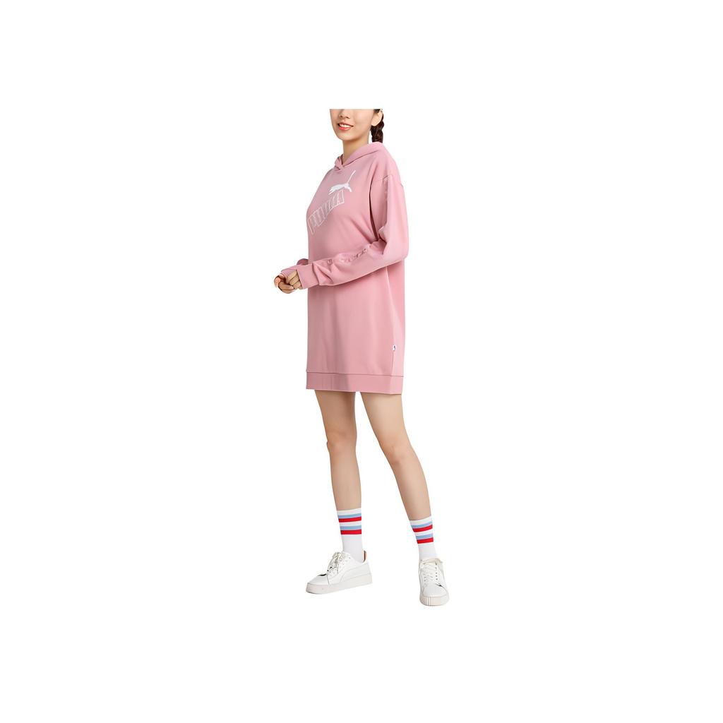 Puma Breathable Dry Hooded Versatile Long Sleeve Dress Women dresses Pink Purple 586594-16