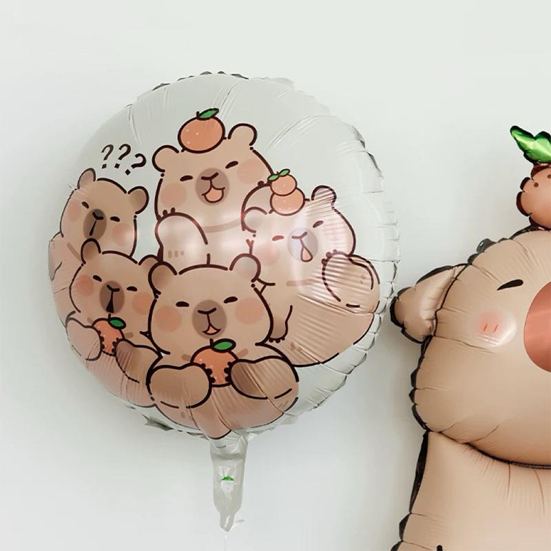 Capybara Party Luftballons Geburtstagsfeier Dekoration Capybara Aluminiumfolienballons Babyparty Jungen Mädchen Spielzeug Geschenke Partyzubehör