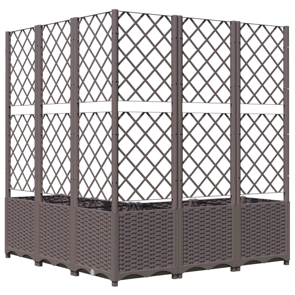 Vidaxl Donica Ogrodowa Z Kratką, Brązowa, 120X120X136 Cm, Pp