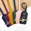 Double-Sided PU Leather Luggage Tag with Airplane Design
