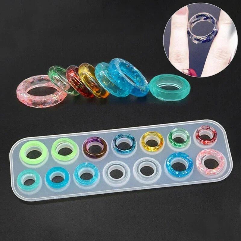 2024 Multiple DIY Handmade Making Ring Jewelry Silicone Mold Crystal Epoxy Mould Epoxy Resin Molds for Jewelry Making