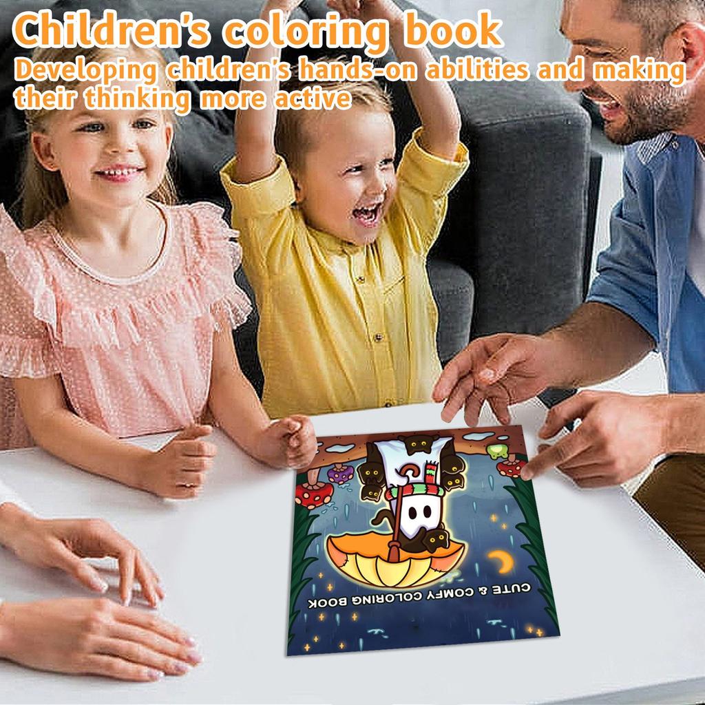 Målarbok för vuxna och tonåringar med söta läskiga varelser i mysiga stunder för avkoppling (Mysiga utrymmen färgläggning) Pocketbok