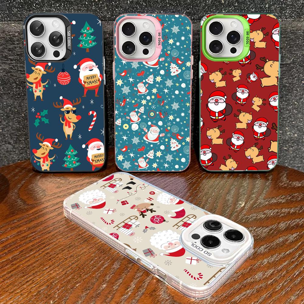 Weihnachts-Cartoon-Neujahrs-Handyhülle Für IPhone 16 15 14 13 12 11 Pro Max X XR XSMAX 8 7 Plus Matte Stoßfeste Rückabdeckung