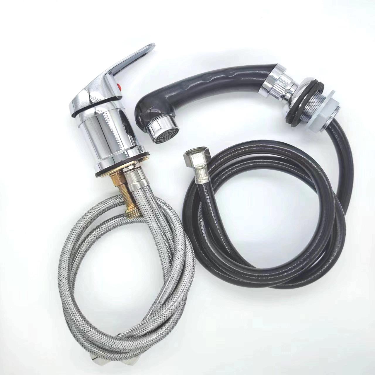 Cap de Duș Pat pentru Spălat Părul în Salon 80 Faucet + Black Bend Set 840g