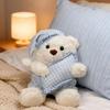 Orsacchiotto di Peluche Carino Buonanotte Orso Bianco Soffice Animale di Peluche Con Cuscino Pigiama E Berretto da Notte Bambola Orsacchiotto Kawaii