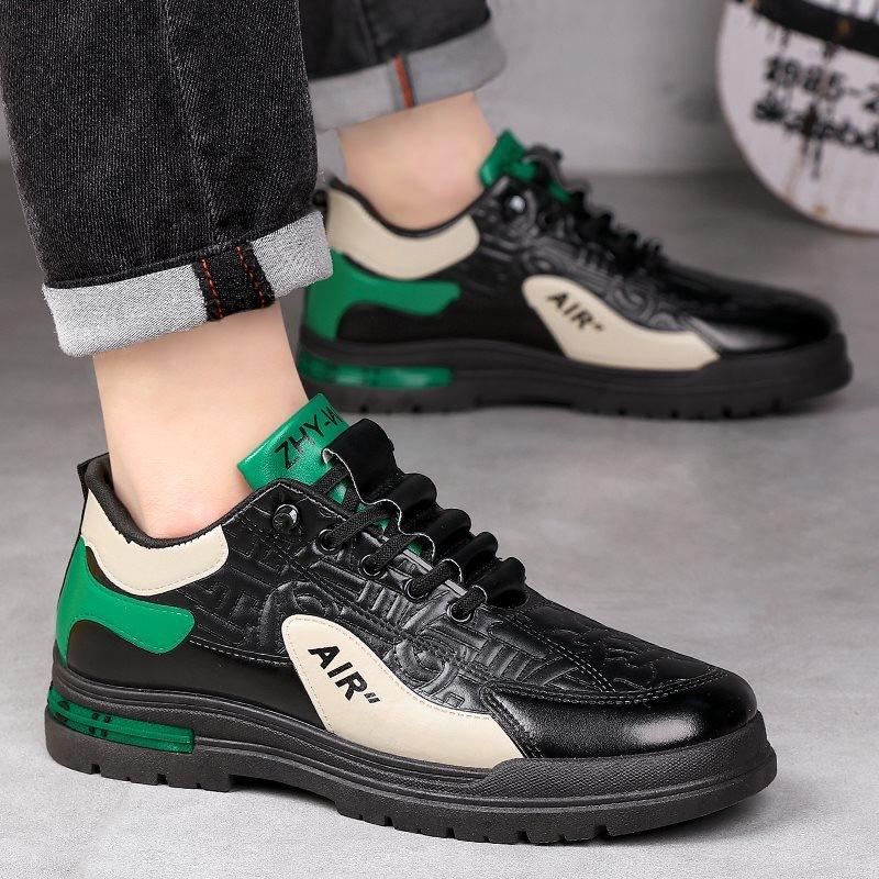 Casual Men's Shoes Autumn and Winter New Thick-soled Comfortable and Light Work Shoes Korean Version of Fashion Trend Leather Board Shoes