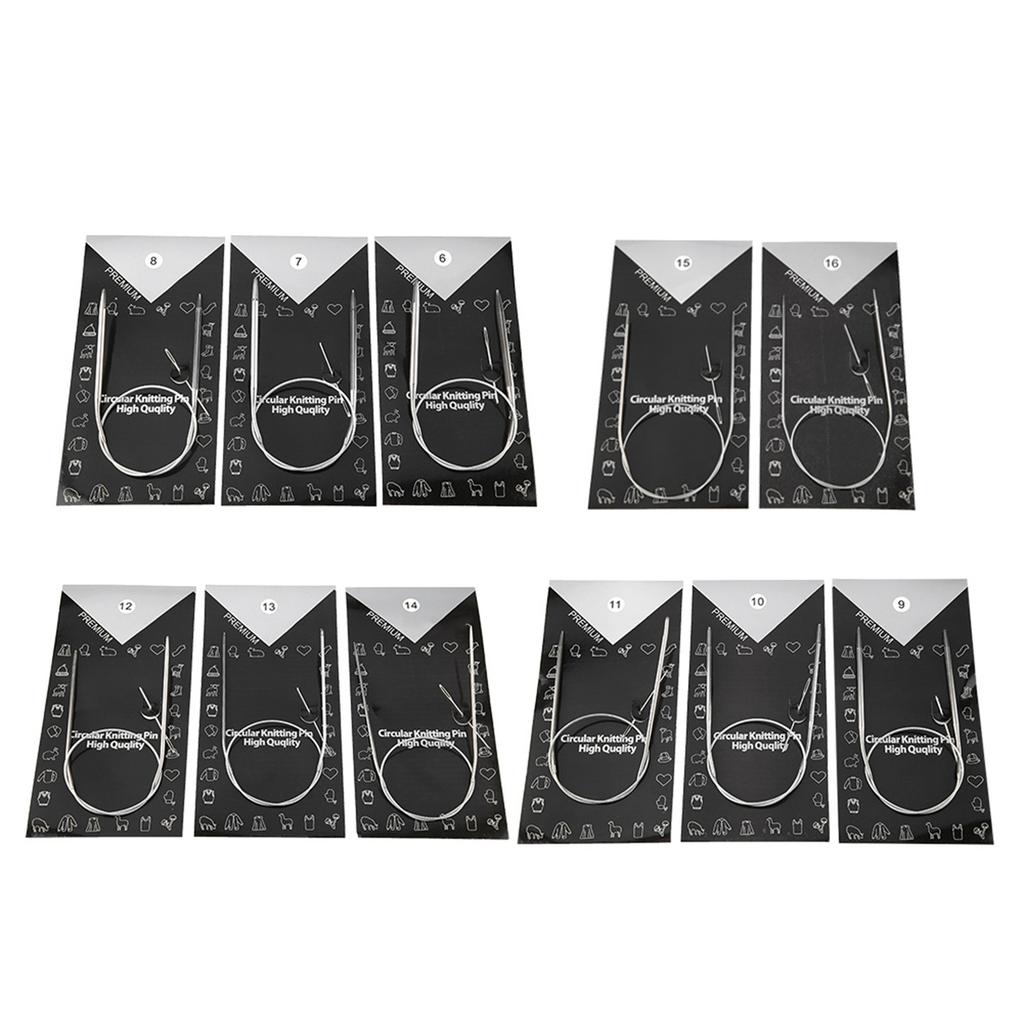 11pcs 436580cm Multi Size Circular Knitting Needle Handcraft Sweater Weave Needle Set(80cm)