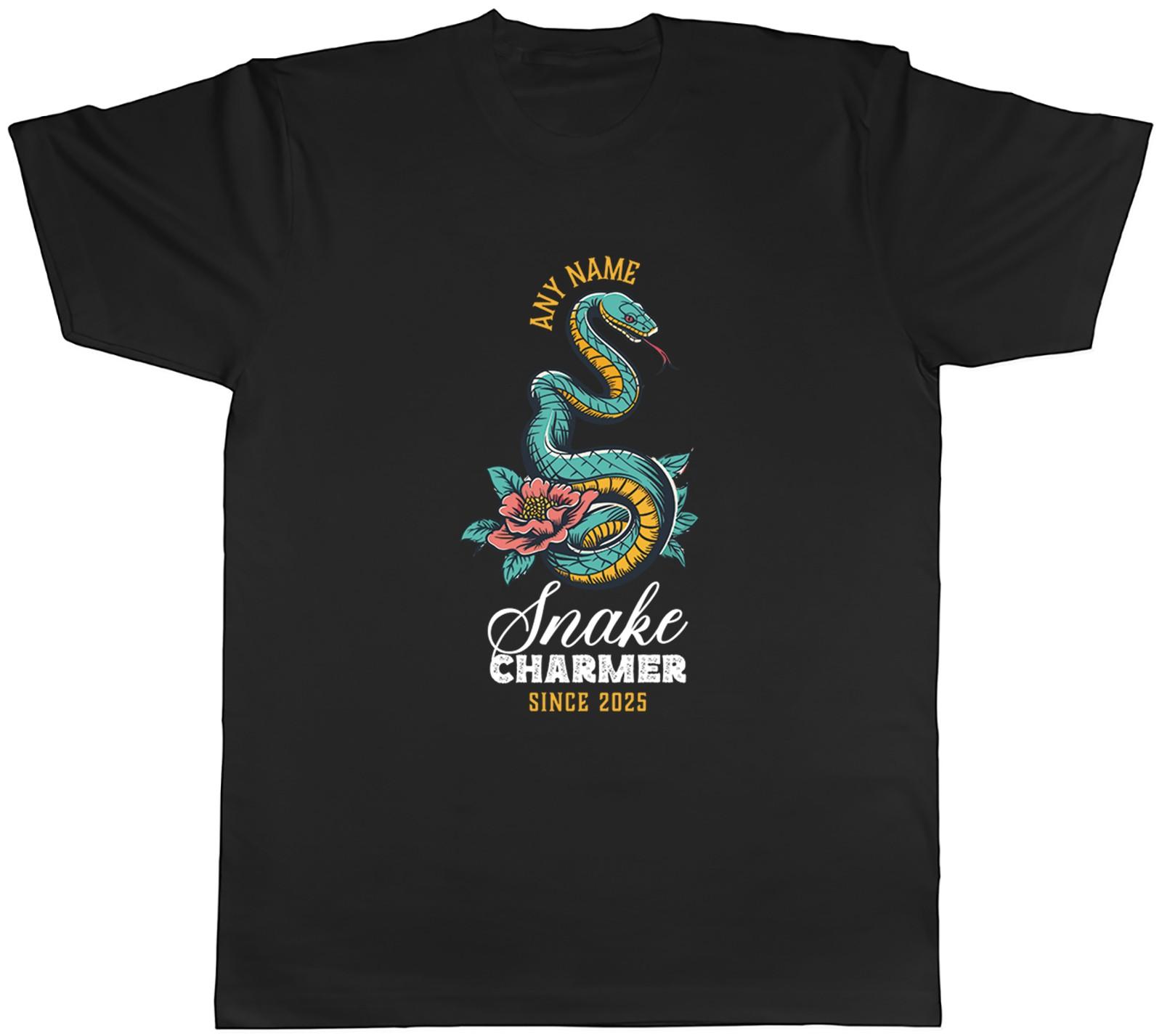 Personalised Any Name Snake Charger Since Year Mens T-Shirt Tee Gift Top XXL