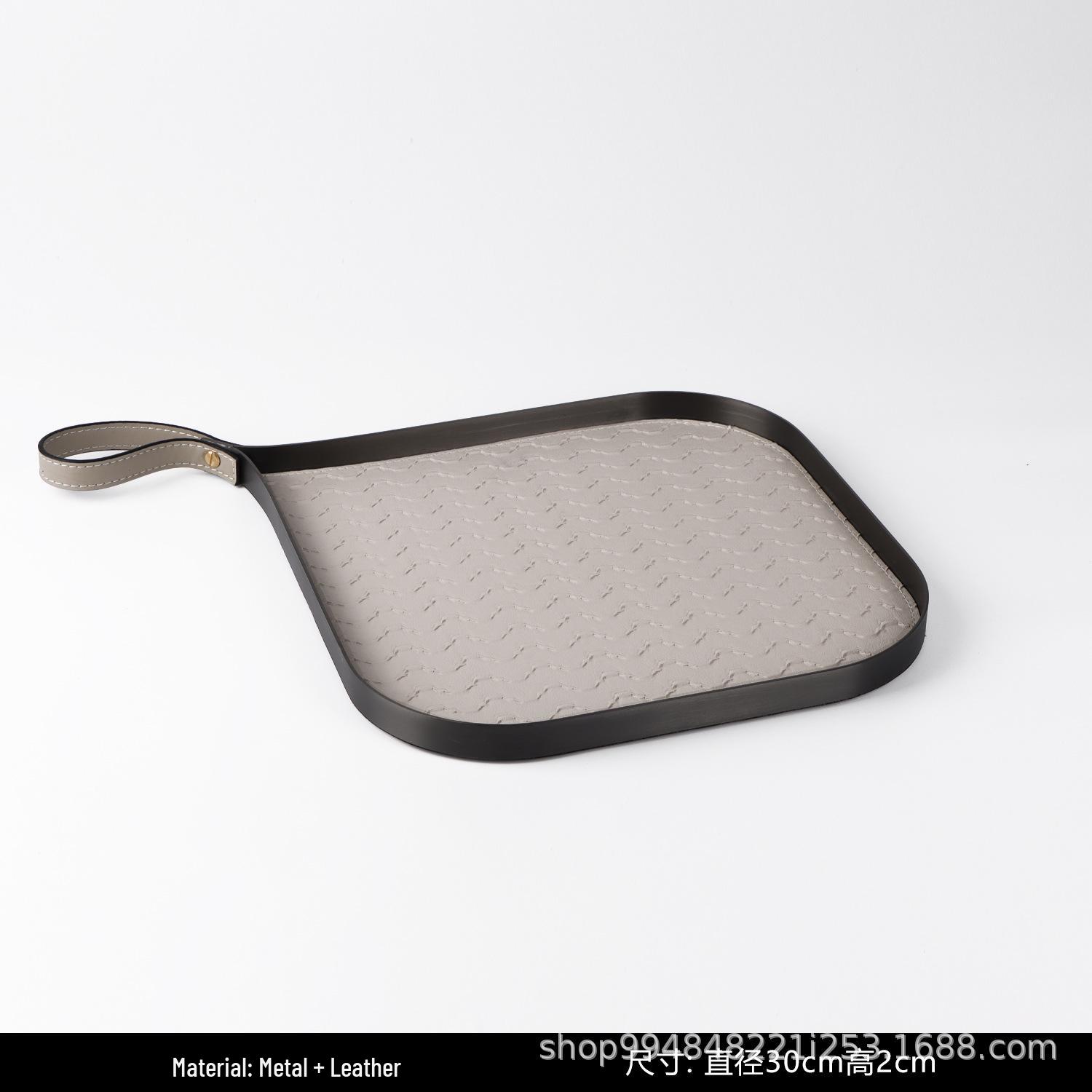 

Современный минималистичный кожаный декоративный поднос для офиса и гостиной