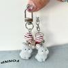 Cute Sweet Mushroom Flocked Bunny Rabbit Phone Chain Lanyard Ccd Camera Charm Accessory Girl Keychain Pendant Bag Ornaments Gift