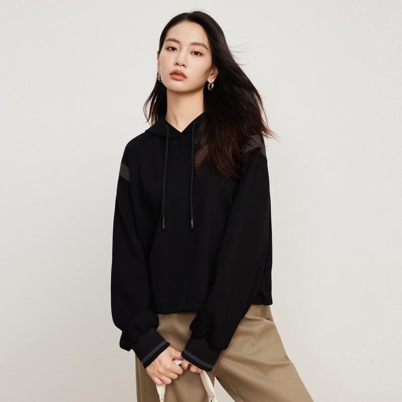 Elva' Island Women's Patchwork Athletic Hooded Sweatshirt