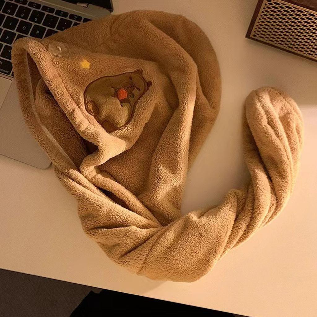 1PC Microfibre Hair Towels Hair Towel Turban Towel with Button Hair Turban Kids Super Absorbent Towels for Women