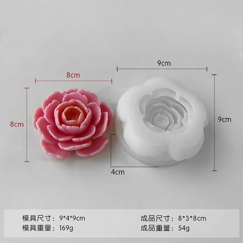 Camellia Flower Silicone Mold DIY Scented Candle Making Handmade Soap Mold DIY