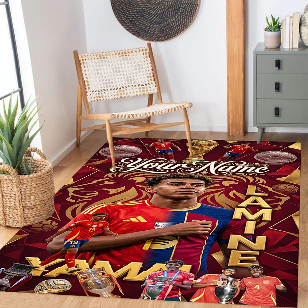 Tappetino Personalizzato con Nome Lamin Yamal Perfetto Per Cucina Soggiorni Ingresso Corridoio Tappeto Antiscivolo Decora Uffici Migliore Per Natale