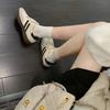 Lässige Matte Board Schuhe in Übergröße Frühling und Herbst Damen Neue Sportliche Vielseitige Retro Einzelne Schuhe Studenten Board Schuhe Damenschuhe