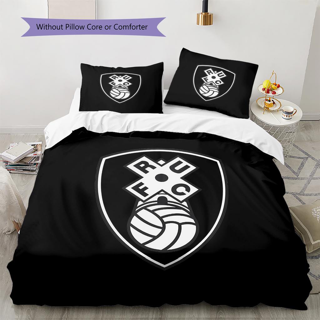 Rotherham United Badge Pattern Bedding Home Decoration Birthday Gift (1 * Duvet Cover + 2 * Pillowcase, Without Core)