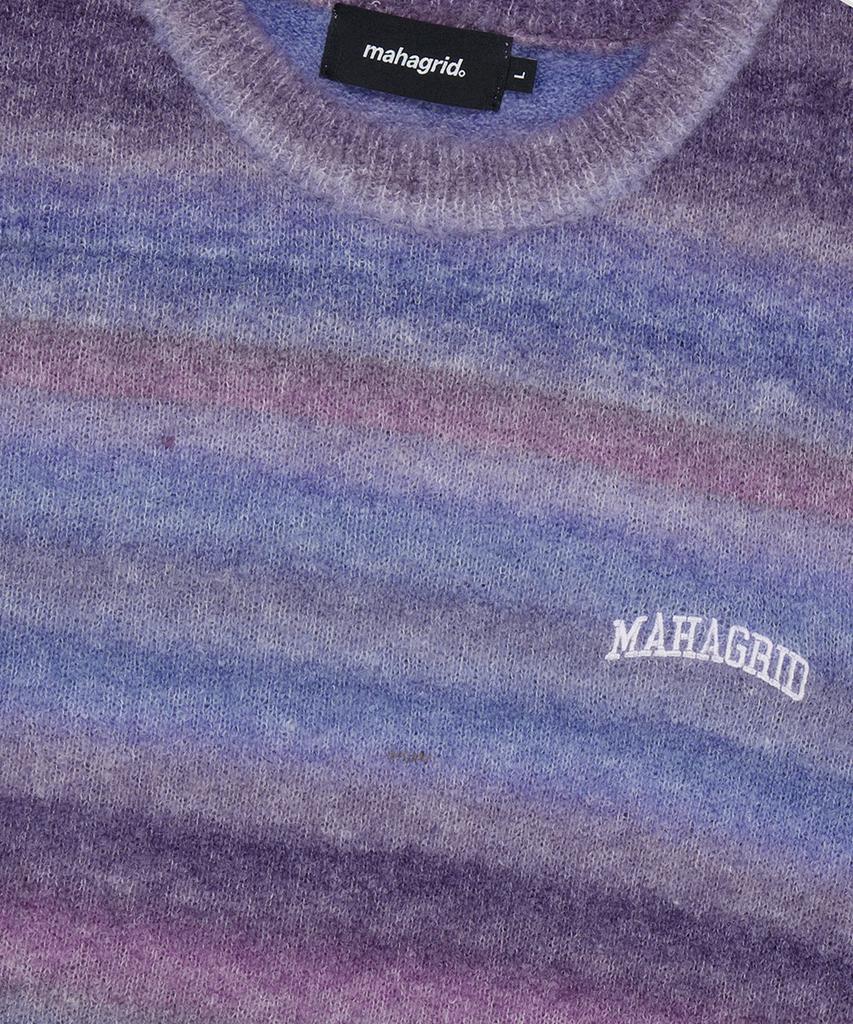 MAHAGRID Varsity Logo Kleurverloop Gebreide Trui Paars(Mg2Efmk606A)