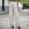 High-Waisted Thickened Cotton-Linen Wide-Leg Pants for Women - Winter, Slim-Fit, Casual, Lightweight