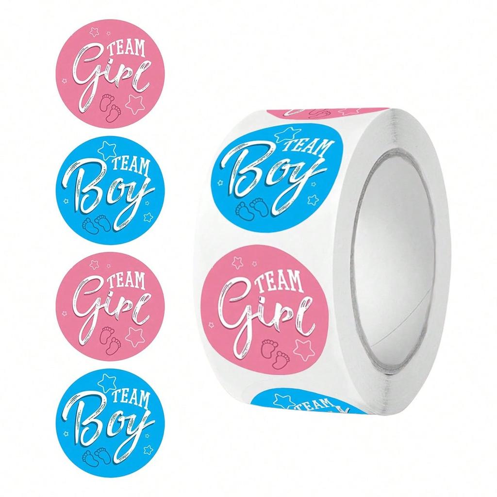 Gender Stickers for Boys and Girls, 2.5 Cm In Size, Detachable, Waterproof, Round-shaped, Festive Labels for Joyous Occasions
