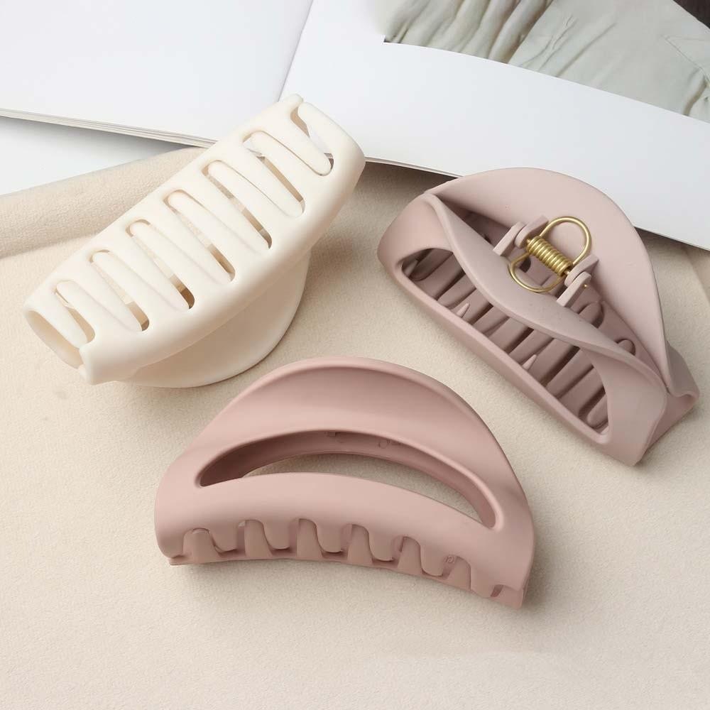 Korean Style Elastic Plastic Hair Claw Creative Solid Color Shark Clip Silicone Shark Clip  Daily