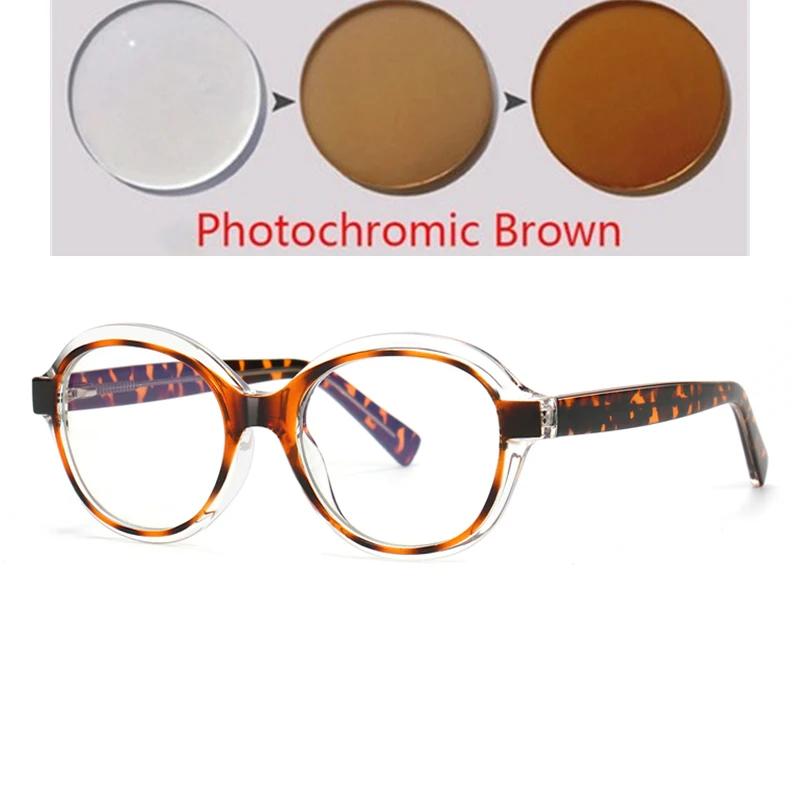 Anti Blue Rays Round Shortsighted Prescription Glasses Women Spring Hinge Stundent Myopia Spectacles 0 -0.5 -0.75 To -6.0