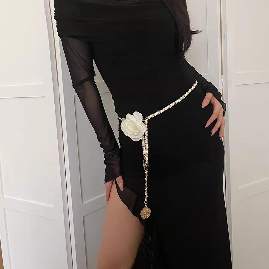 Premium Flower Waist Chain Women'S Dress Waist Thin Belt Decoration Trendy