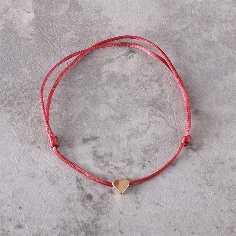 Set of 8 Delicate and Fashionable Heart Bracelets Delicate Heart Rope Stylish Hand Jewelry for Fashion Individuals