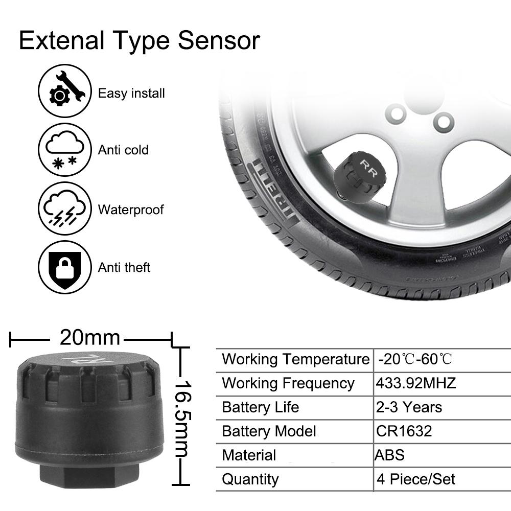Tire Pressure Monitoring System Android Navigation Alarm System Car TPMS