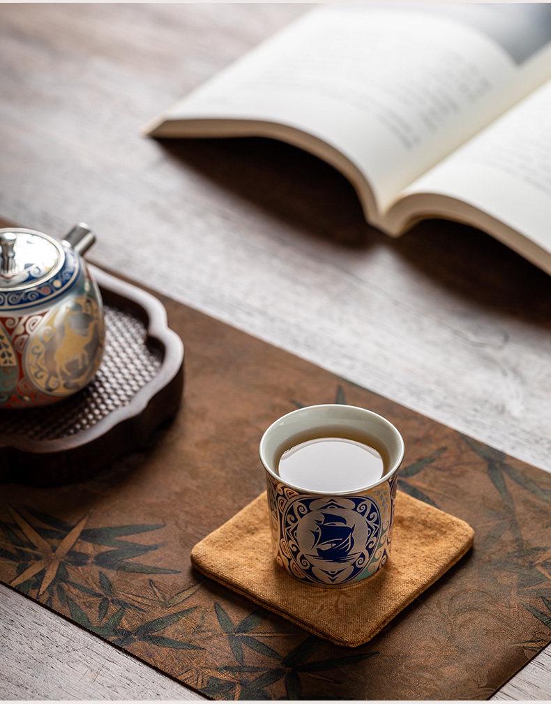 Silver-Plated Dunhuang Tea Cup Set: Elegant Gift for Elders, Leaders, Birthdays, Longevity Celebrations, and Housewarmings