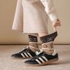 Women's Fair Isle Velvet Mid-Calf Thick Warm Sleep Socks