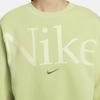 Nike Sportswear Phoenix Fleece Letter Crewneck Pullover Sweatshirt Women Sweatshirt Light-Olive-Green Gray FN3655-371