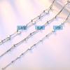 925 Sterling Silver Fashion Beaded Star Square Bracelet Gift Jewelry